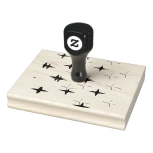 Retro-Atom-Diamant-Stern-Formen Gummistempel