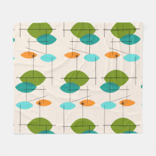 Retro-Atom-Mobile-Muster-Flanelldecke Fleecedecke