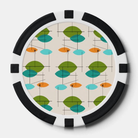 Retro-Atom-Mobile-Muster-Pokerchips Pokerchips (Vorderseite)