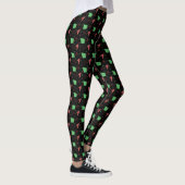 Retro Atom-Muster auf Schwarz Leggings (Rechts)