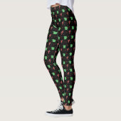 Retro Atom-Muster auf Schwarz Leggings (Links)