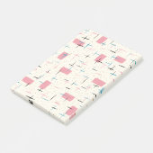 Retro-Atom-Pink-Muster-Post-It-Notes Post-it Klebezettel (angewinkelt)