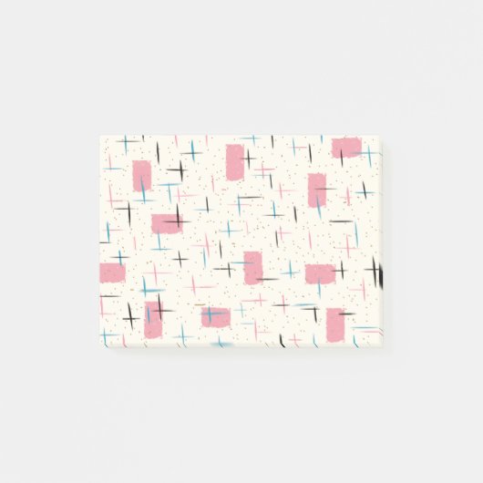 Retro-Atom-Pink-Muster-Post-It-Notes Post-it Klebezettel (Vorderseite)