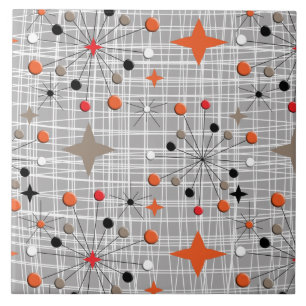 Retro-Atom-Sternenburst-Design Fliese