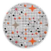 Retro-Atom-Sternenburst-Design Keramikknauf (Vorderseite)