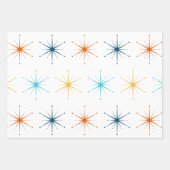 Retro-Atom-Sternenburst-Muster Wählen Sie Ihre Far Geschenkpapier Set (Vorderseite 3)