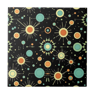 Retro-Atom-Sternenexplosion-Midcentury-Muster Fliese