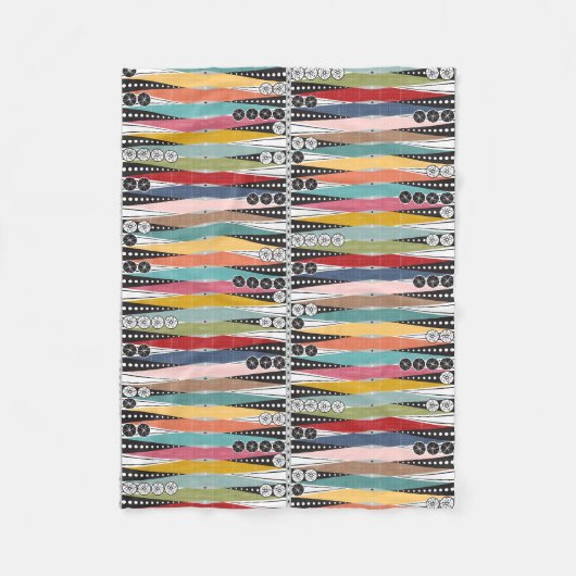 Retro-Atom-Zeit Backgammon Fleecedecke (Vorderseite)
