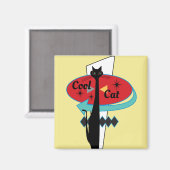 Retro Atoma Era MCM Cool Cat Magnet v2 (Vorderseite/Rückseite)