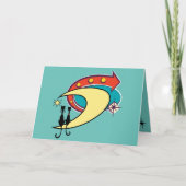 Retro Atoma Era MCM Cooler Cat Moon Jeden Anlaß Karte (Vorderseite)