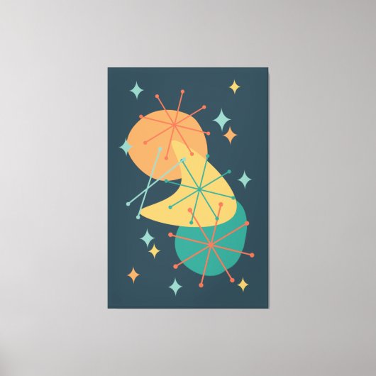 Retro Atoma Era Mitte Jahrhundert Abstrakte Kunst Leinwanddruck (Vorderseite)