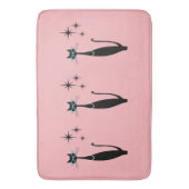 Retro Atoma Era Mitte Jahrhundert Moderne MCM Schw Badematte (Vorderseite Vertikal)