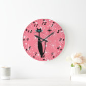 Retro Atoma Era Mitte Jahrhundert Moderne MCM Schw Große Wanduhr (Zuhause)