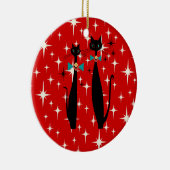 Retro Atoma Era Mitte Jahrhundert Moderne MCM Schw Keramik Ornament (Rechts)