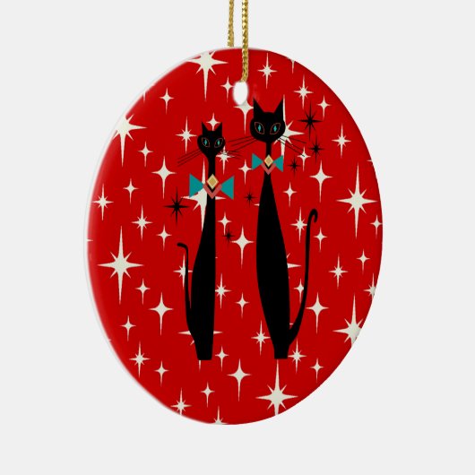 Retro Atoma Era Mitte Jahrhundert Moderne MCM Schw Keramik Ornament (Rechts)