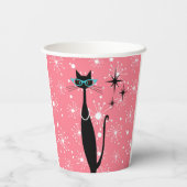 Retro Atoma Era Mitte Jahrhundert Moderne MCM Schw Pappbecher (Rückseite)