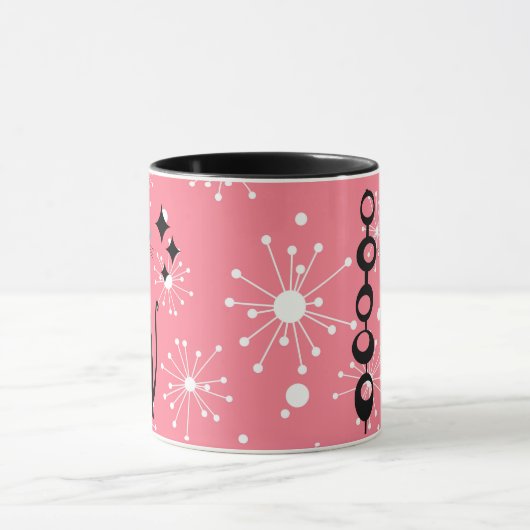 Retro Atoma Era Mitte Jahrhundert Moderne MCM Schw Tasse (Zentrum)