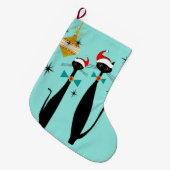 Retro Atoma Era Mitte Jahrhundert Moderne Weihnach Großer Weihnachtsstrumpf (Vorderansicht (hängend))