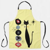 Retro Atoma Mitte Jahrhundert Moderne Coole Katze Schürze (Vorderseite)