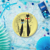 Retro Atoma Mitte Jahrhundert Modernes Cooles Katz Pappteller (Party)