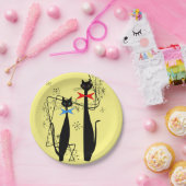 Retro Atoma Mitte Jahrhundert Modernes Cooles Katz Pappteller (Party)