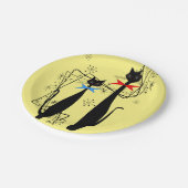 Retro Atoma Mitte Jahrhundert Modernes Cooles Katz Pappteller (Schrägansicht)