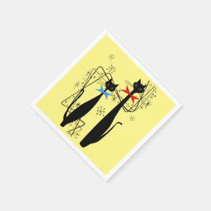 Retro Atoma Mitte Jahrhundert Modernes Cooles Katz Serviette