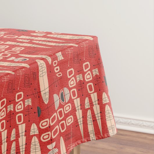 Retro Atoma Modernes Schwarz-weißes Muster Tischdecke (Beispiel)