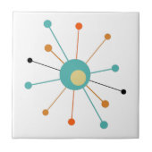 Retro Atoma Sternexplosion Mitte Jahrhundert Moder Fliese (Vorderseite)