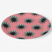 Retro Atoma Sunburst Muster Pappteller (Schrägansicht)