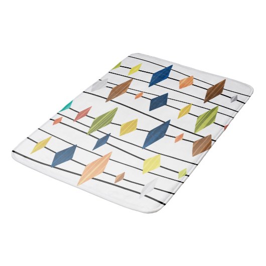Retro Atomage Art Diamonds 1 Badematte (Schrägansicht)