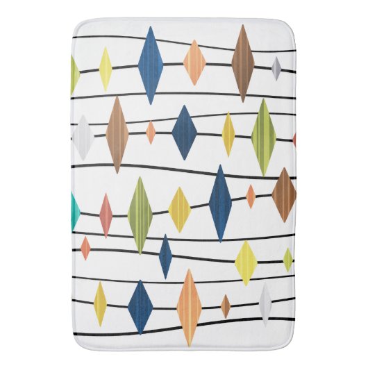 Retro Atomage Art Diamonds 1 Badematte (Vorderseite Vertikal)