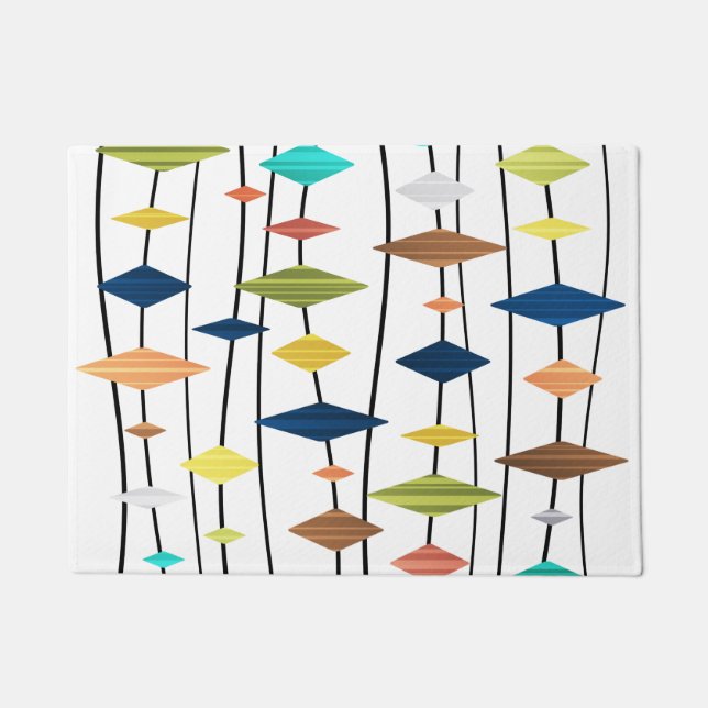 Retro Atomage Art Diamonds 1 Fußmatte (Vorderseite)