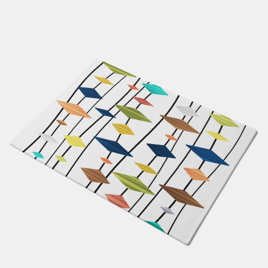 Retro Atomage Art Diamonds 1 Fußmatte (Schrägansicht)