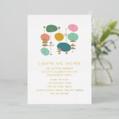 Retro Atomage Mid Mod Engagement Party Gold Folieneinladung (Stehend vorne)