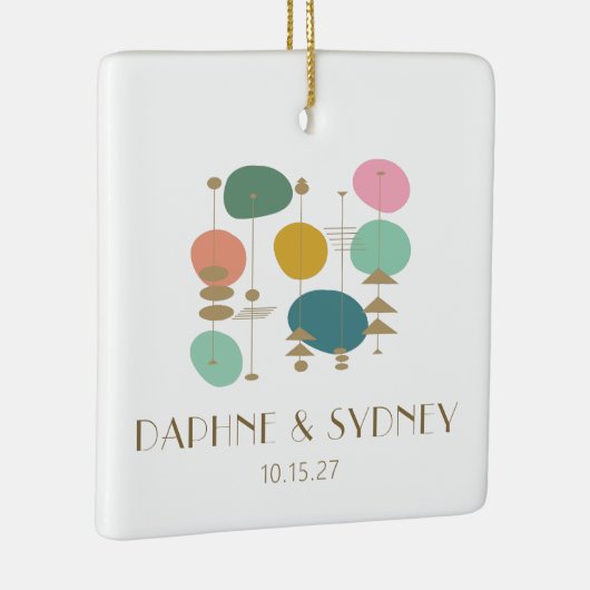 Retro Atomage Mitte Jahrhundert Moderne, maßgeschn Keramikornament (Rechts)