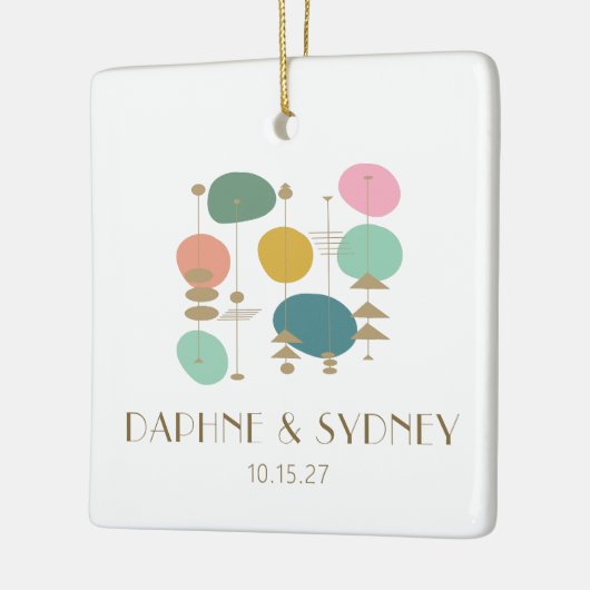 Retro Atomage Mitte Jahrhundert Moderne, maßgeschn Keramikornament (Links)