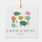 Retro Atomage Mitte Jahrhundert Moderne, maßgeschn Keramikornament (Rückseite)