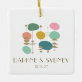 Retro Atomage Mitte Jahrhundert Moderne, maßgeschn Keramikornament (Vorderseite)