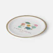 Retro Atomage Mitte Jahrhundert Moderne, maßgeschn Pappteller (Schrägansicht)