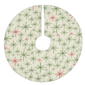 Retro Atomage Mittelalter Moderne Sternexplosionen Leinenimitat Weihnachtsbaumdecke (Vorderseite)