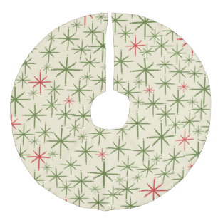 Retro Atomage Mittelalter Moderne Sternexplosionen Leinenimitat Weihnachtsbaumdecke