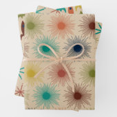 Retro Atomage Mitteljahrhundert Mod Suns Stars Roc Geschenkpapier Set (Beispiel)