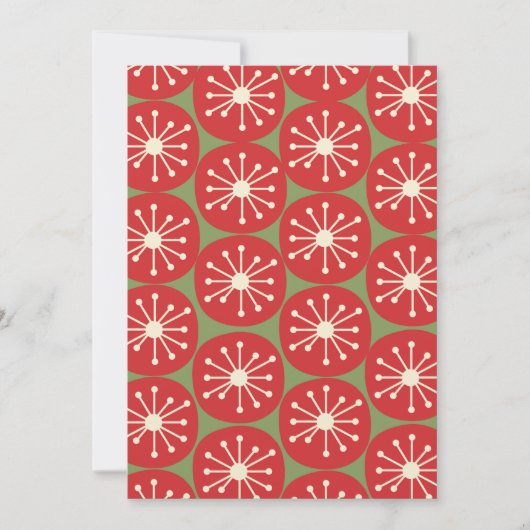 Retro Atomage Mitteljahrhundert Modernes Weihnacht Einladung (Vorderseite)