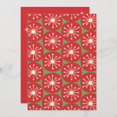 Retro Atomage Mitteljahrhundert Modernes Weihnacht Einladung (Vorne/Hinten)