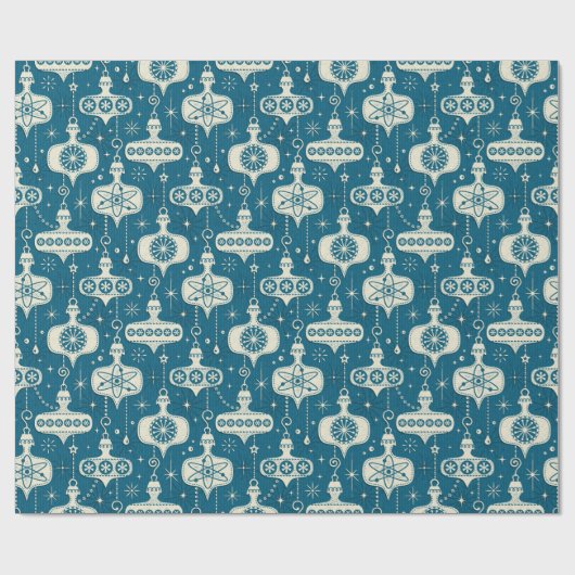 Retro Atomage Weihnachtsschmuck ©studioxtin Geschenkpapier (Flach)