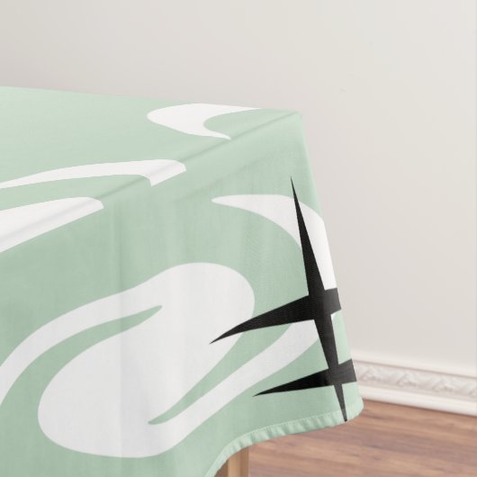 Retro Atomage Wirbel Sterne Muster grün Tischdecke (Beispiel)