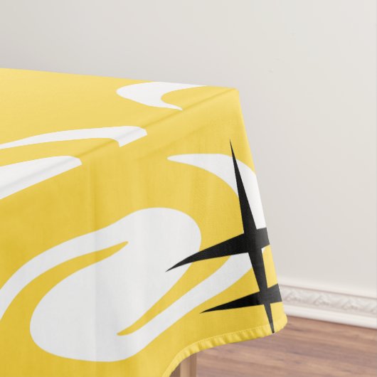 Retro Atomage Wirbel Sternenmuster Gelb Tischdecke (Beispiel)