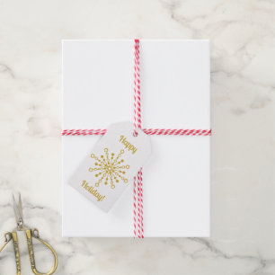 Retro Atomar Mitte des Jahrhunderts Modern Goldene Geschenkanhänger