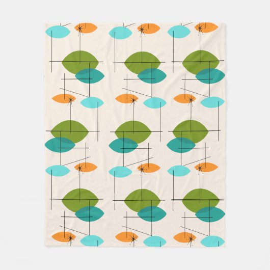 Retro-Atomar-Muster-Fliesblanke Fleecedecke (Vorderseite)